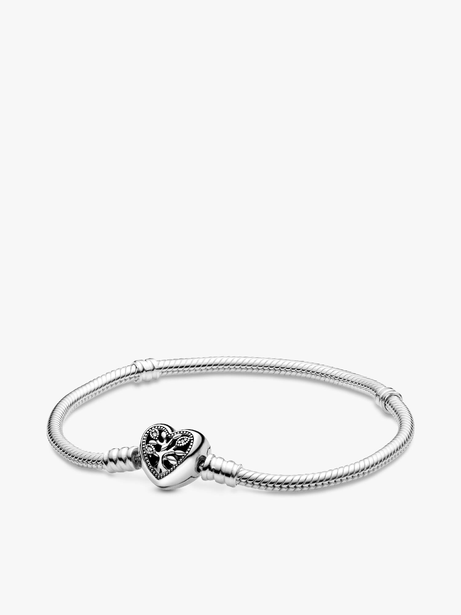 Brazalete cadena de serpiente con broche de corazón decorado con el árbol de familia