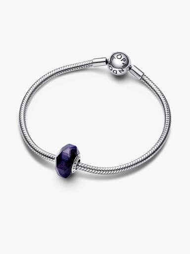 Charm de Cristal de Murano Azul Facetado Talla única