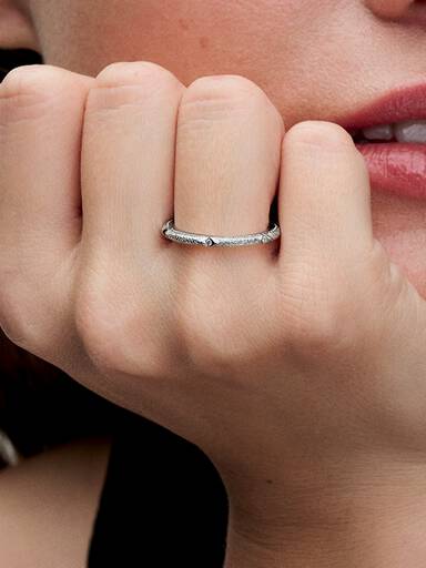 Anillo Pandora ME Textura y Gemas Plateado 52