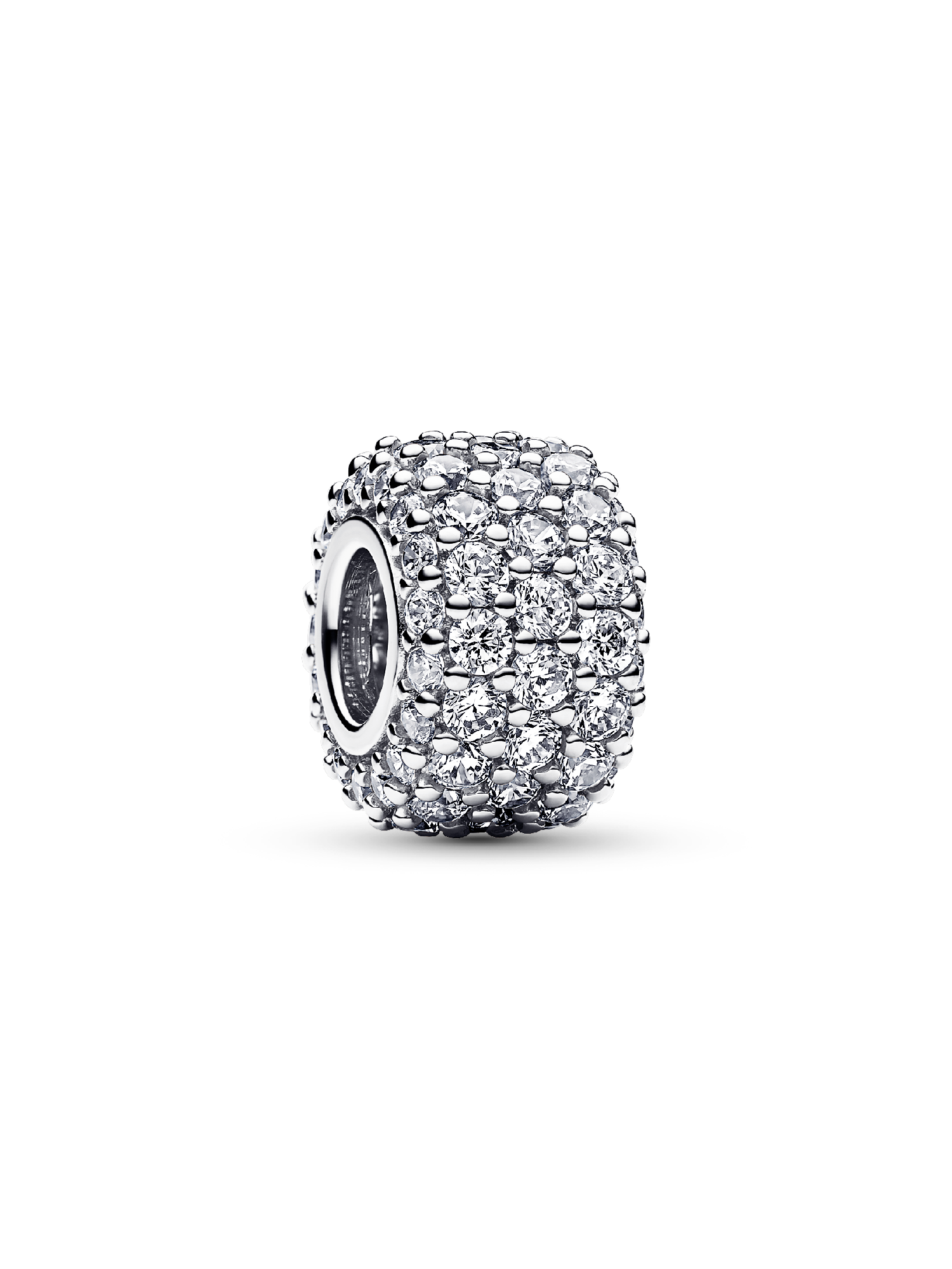 Charm Triple Fila de Brillante Pavé Plata