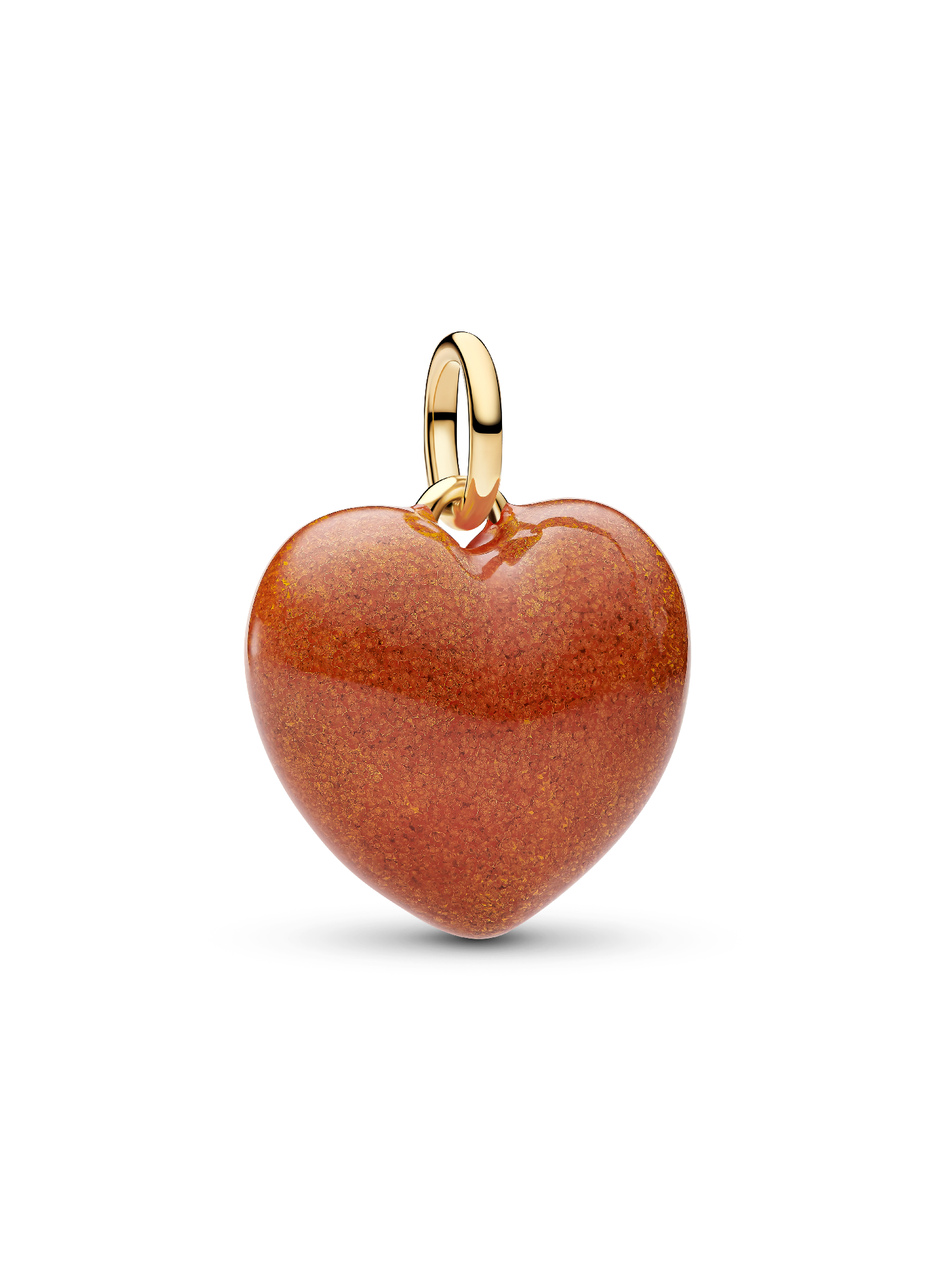 Charm Colgante de Corazón Inflado Naranja