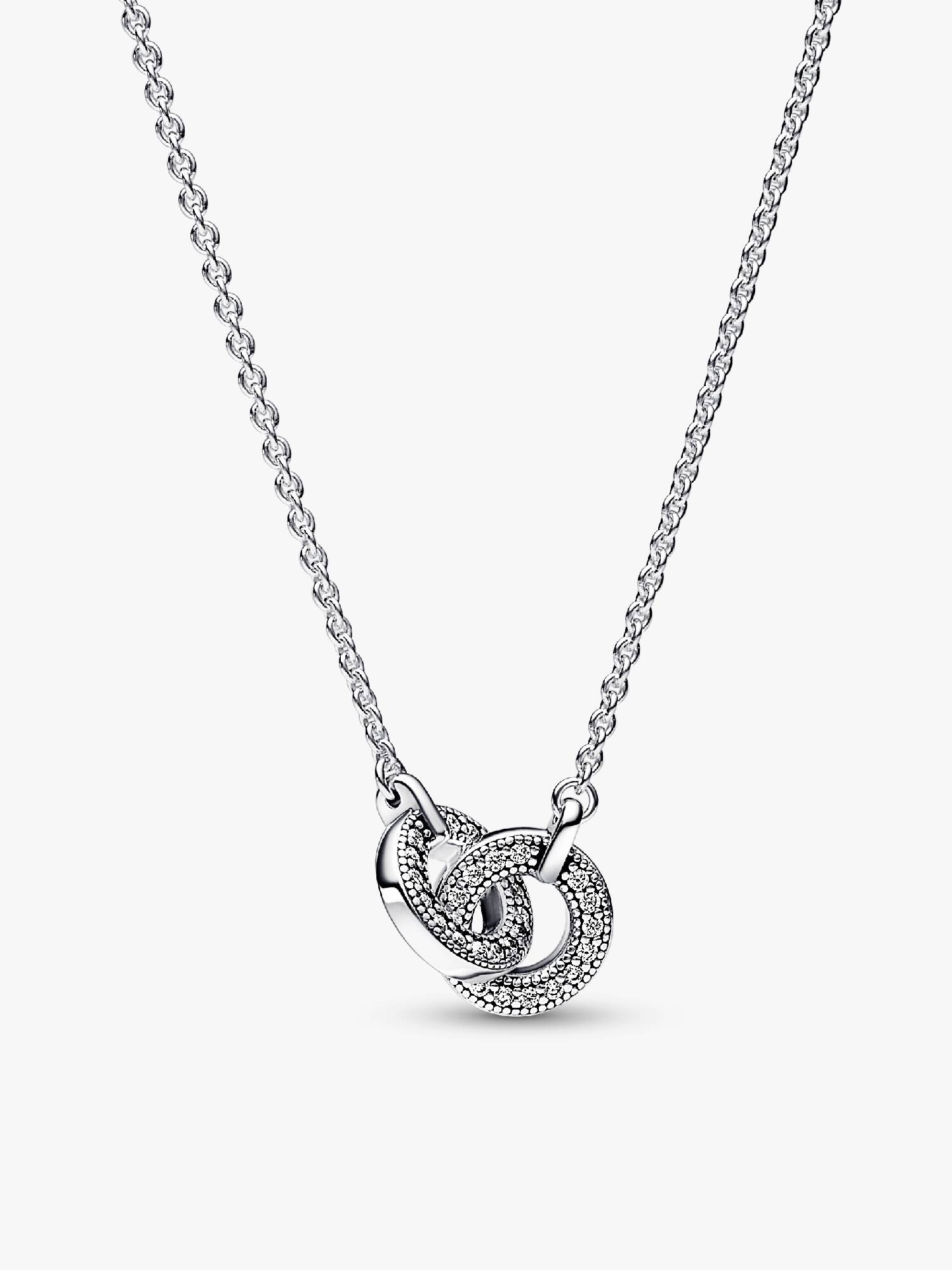 Collar Pavé Entrelazado Pandora Signature Pandora Plata Esterlina 45 cm