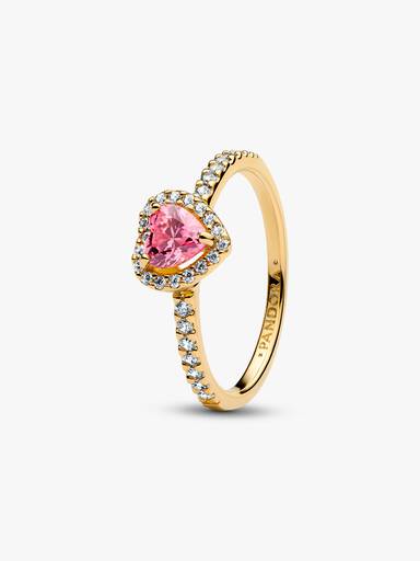 Anillo de Corazón rosa elevado
