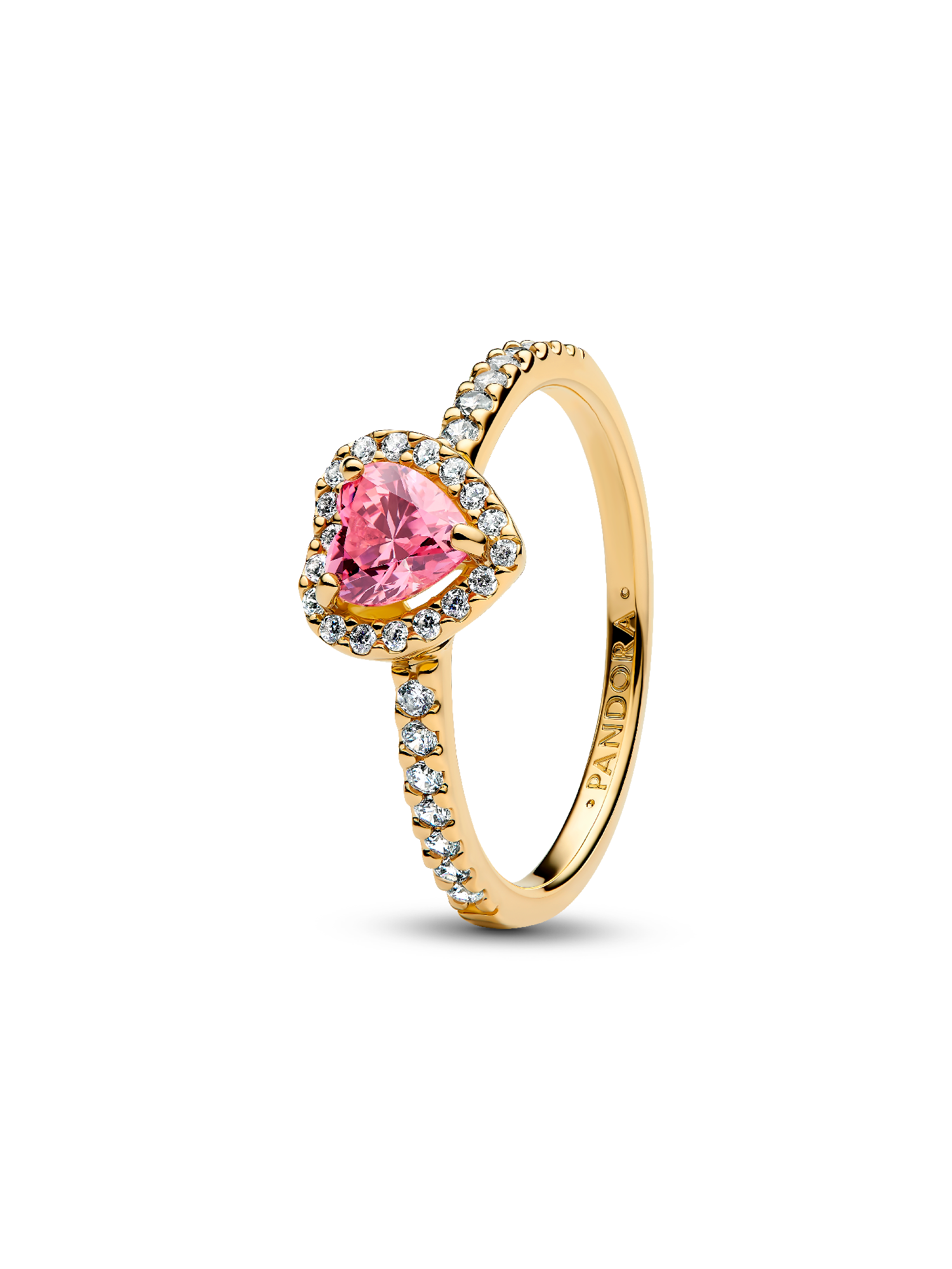 Anillo de Corazón rosa elevado