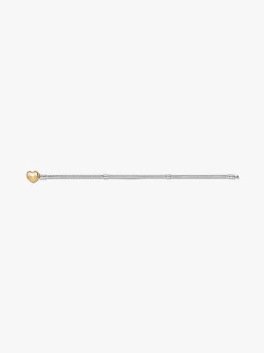 Silver bracelet with heart-shaped PANDORA Shine clasp