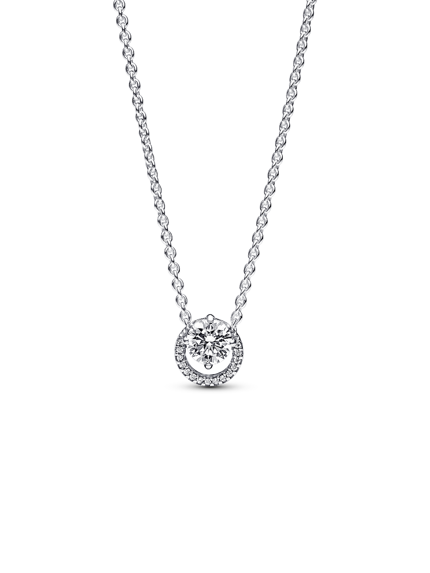 Collar con Colgante Brillante Halo Redondo