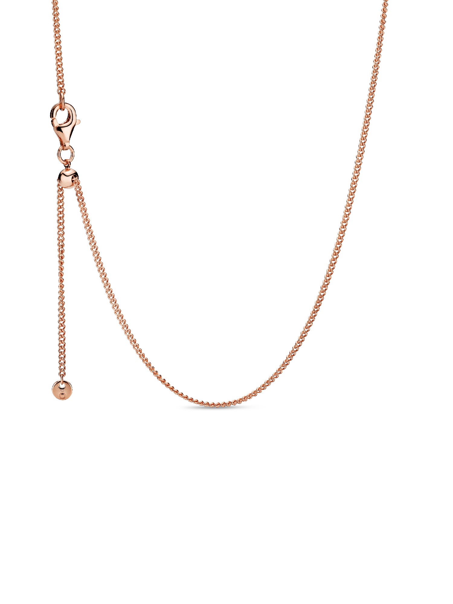 Collar Cadena de bordillo Recubrimiento en Oro Rosa de 14k